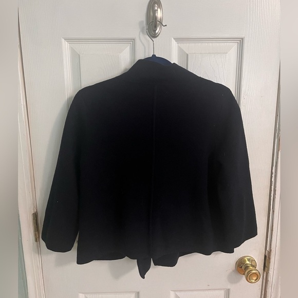 J. Crew 100% Wool Black Double-Breasted Peacoat Jacket Large - Picture 4 of 4